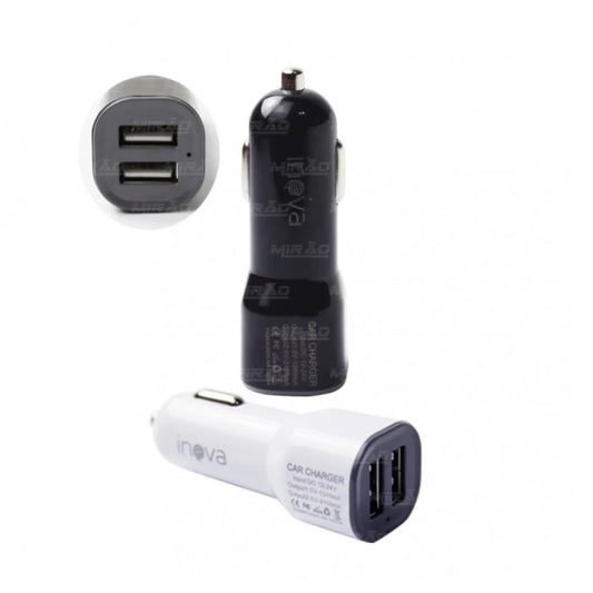 Carregador Inova para Celular Veicular Carro 2 entradas USB Turbo Rápido