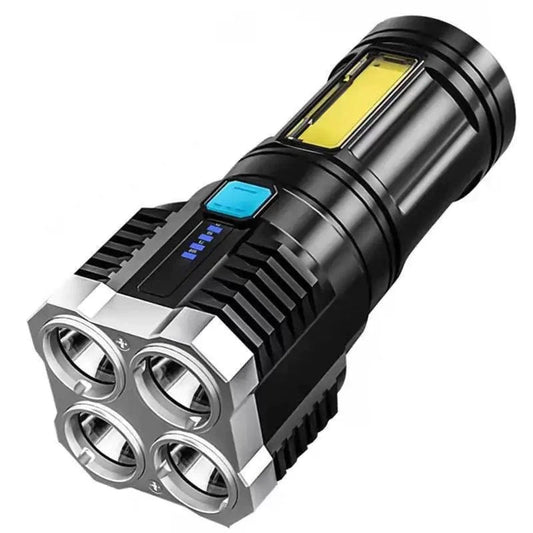 Lanterna forte Led super Potente 1500m 4 luminária Recarregável Usb Portátil