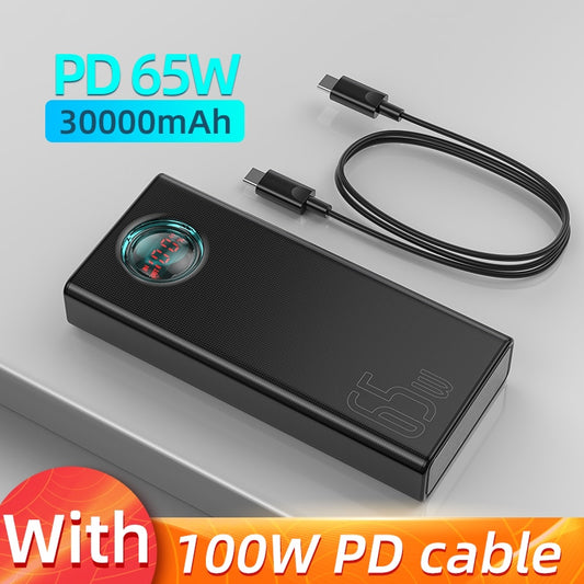 Carregador Portátil Power Bank PD 65W-30000mAh