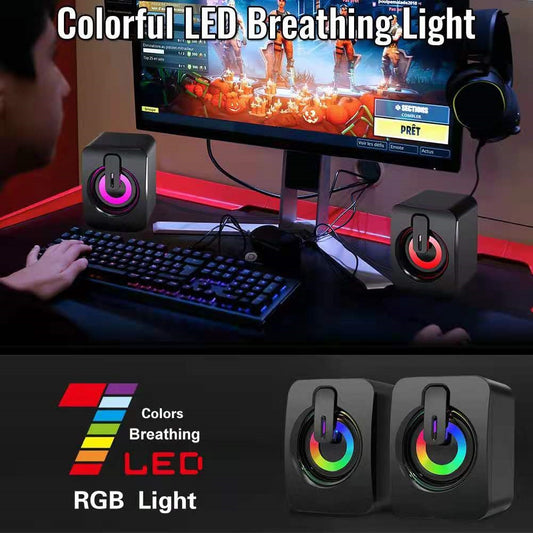 Caixa de Som de Mesa RGB Estéreo