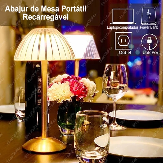 Abajur de Mesa Led Recarregável