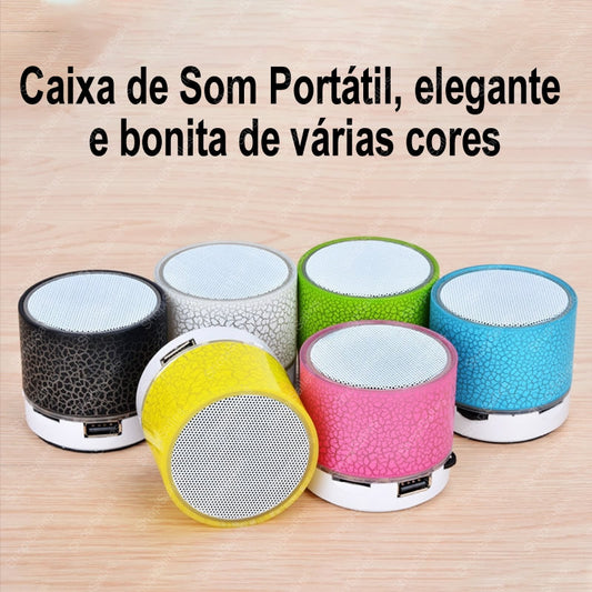Caixa de Som Portátil com Led