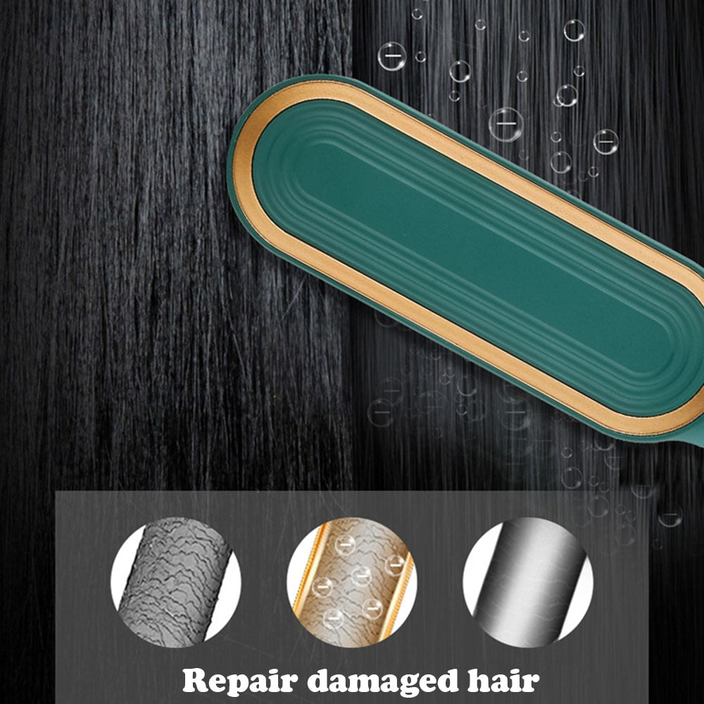 Escova Alisadora de Cabelos Multifuncional Bivolt com Display de Temperatura